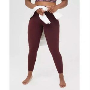 Offline By Aerie Real Me Burgundy 7/8 High Waisted Legging